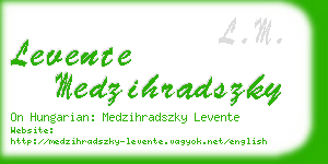 levente medzihradszky business card